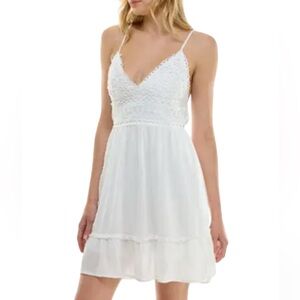 Speechless White Ruffle Hem Sleeveless Strappy‎ Mini Dress Size: XXL NEW